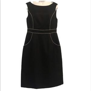 Connected Apparel Classic Black and Tan Dress with Pockets Size 8 NWT